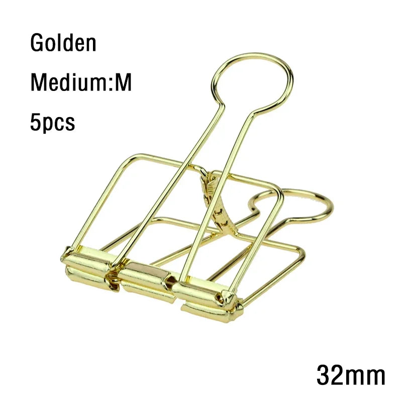 2-10 Pcs Paper Clip Sliver Rose Gold Binder Clips Page Holder Office Study Binder Clips Photo Clamp Office School Desk Organizer