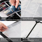 900 Pockets Card Binder Sleeves with Zipper, Double Sided Pockets Card Holder Carry Card Case for TCG CCG Card Storage(Black)