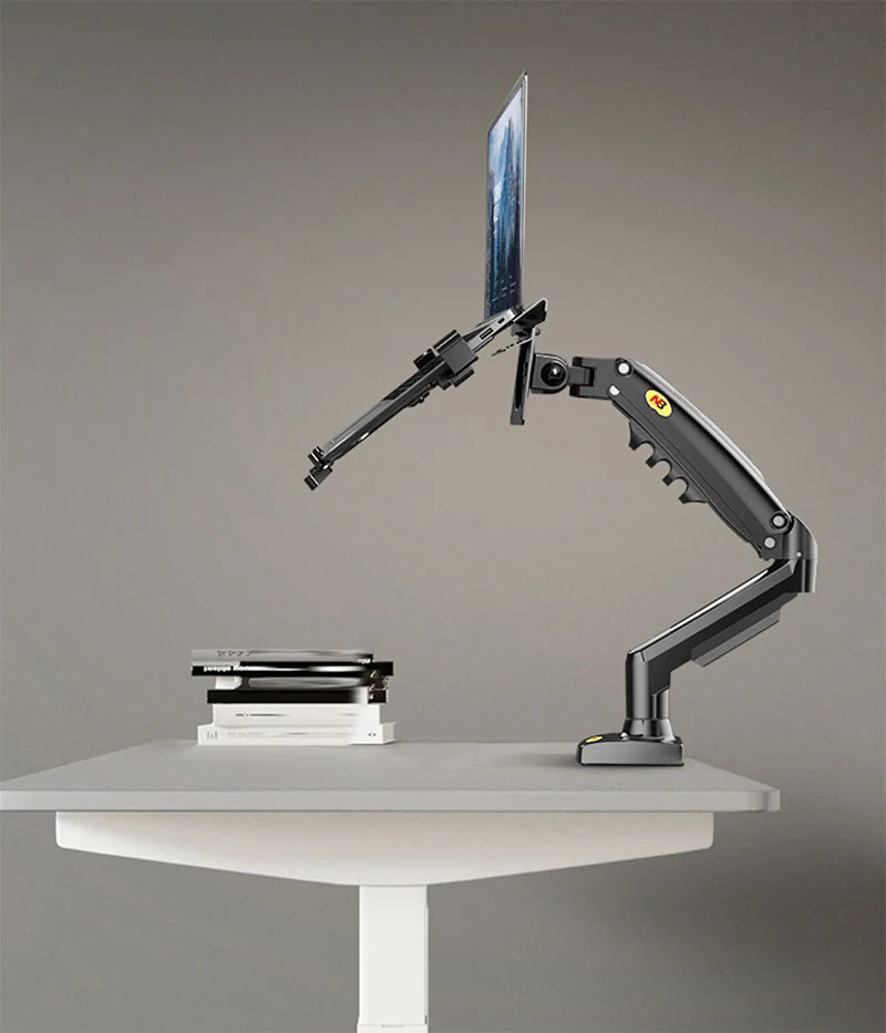2 in 1 NB NEW F80 + FP-2 for 17-30' Monitor + 10'-17' Laptop Desktop Holder Notebook Computer Mount Stand Laptop Clamp