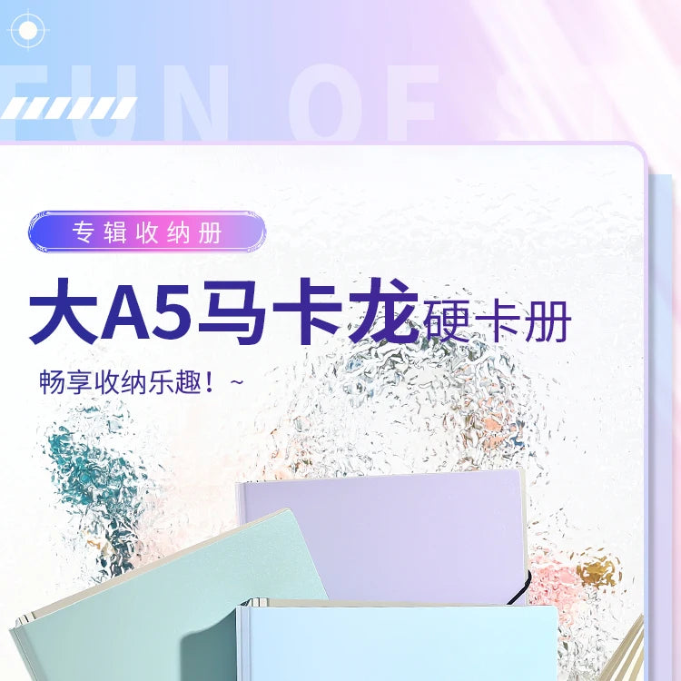 Heavy Duty A5 Card Binder W/ 55mm Large D-Rings 3-Ring Thick Photo Card Album W/ Elastic Band for K-pop Collection