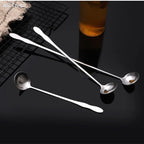 pogyrt Stainless Steel Long Handle Stir Spoon For Cocktails, Ice Coffee, And Tea - Mixing Spoon With Easy Grip Handle