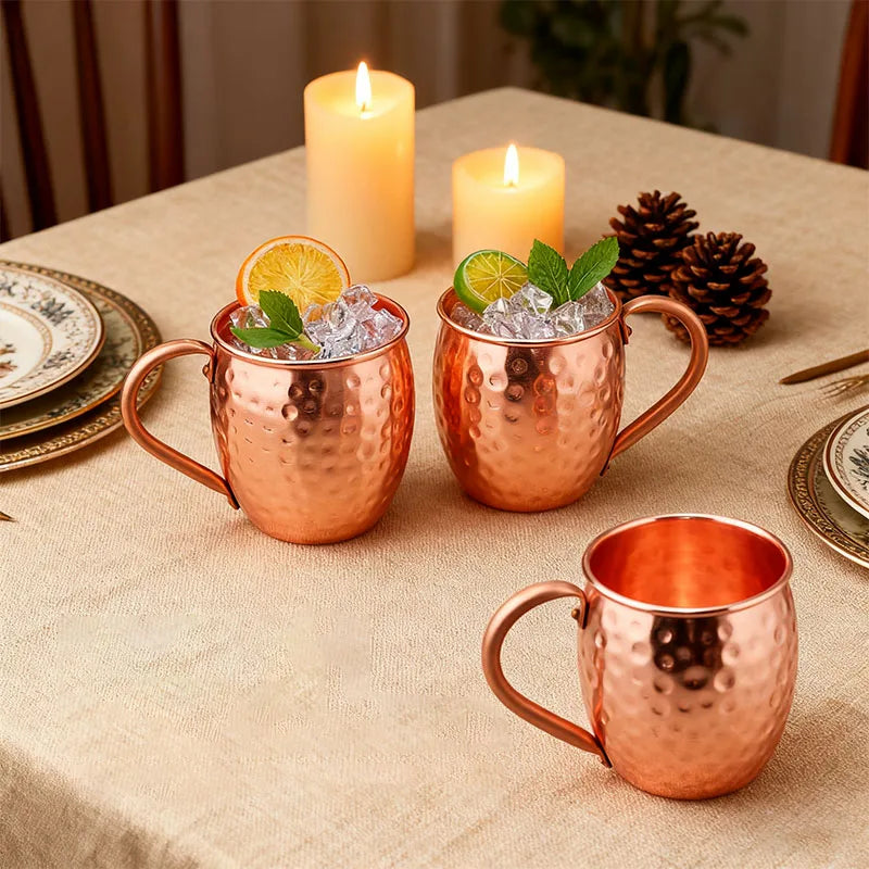 100% Copper Moscow Mule Mug Durable Coppery Beer Mugs 350ml Coffee Mug Milk Cup Pure Copper Bar Cup Drinkware