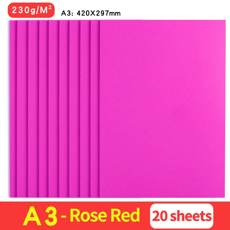 A3 MixColor Cardstock Paper Business Card Cardboard DIY Gifts Card Scrapbook Materials Drawing Card Art Supplie 10/20Sheets 230G