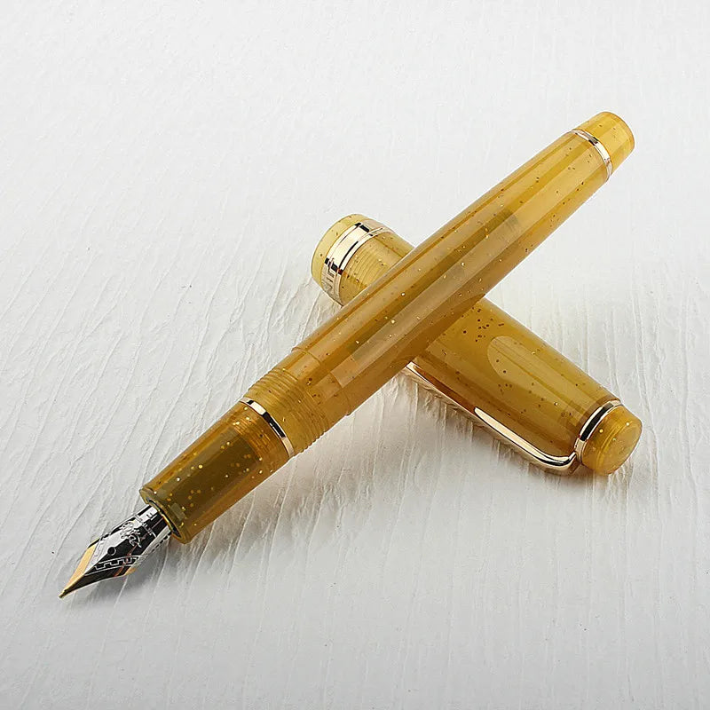 Jinhao 82 Fountain Pen Acrylic EF/F/M/Bent Nib Golden Trim with Converter Writing Pen