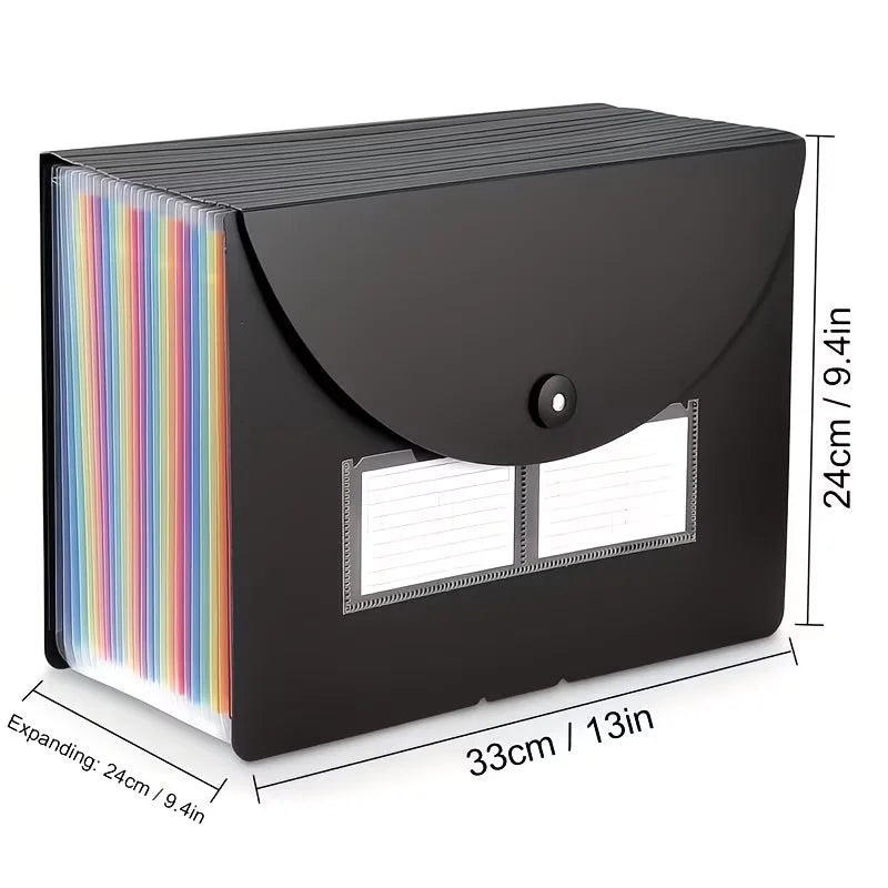 37/25/13 Pockets File Folder Accordion File Organizer/Portable Expandable Plastic Filing Box,Paper/Document/ with Colored Tabs