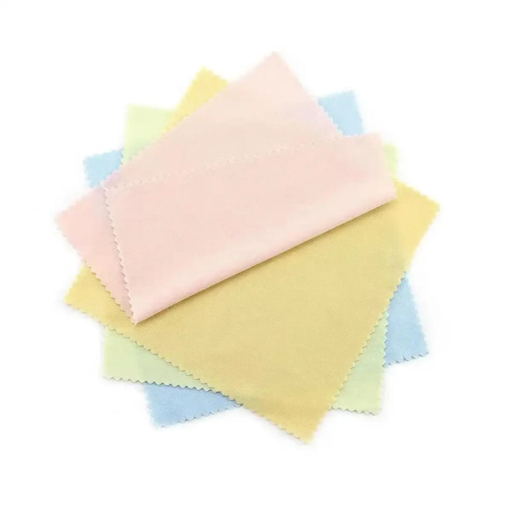 10/20/50/100pcs Chamois Glasses Cleaner Jewelry Care Wipe Cleaning Cloth Microfiber For Glasses Lens Phone Screen(Random Color)