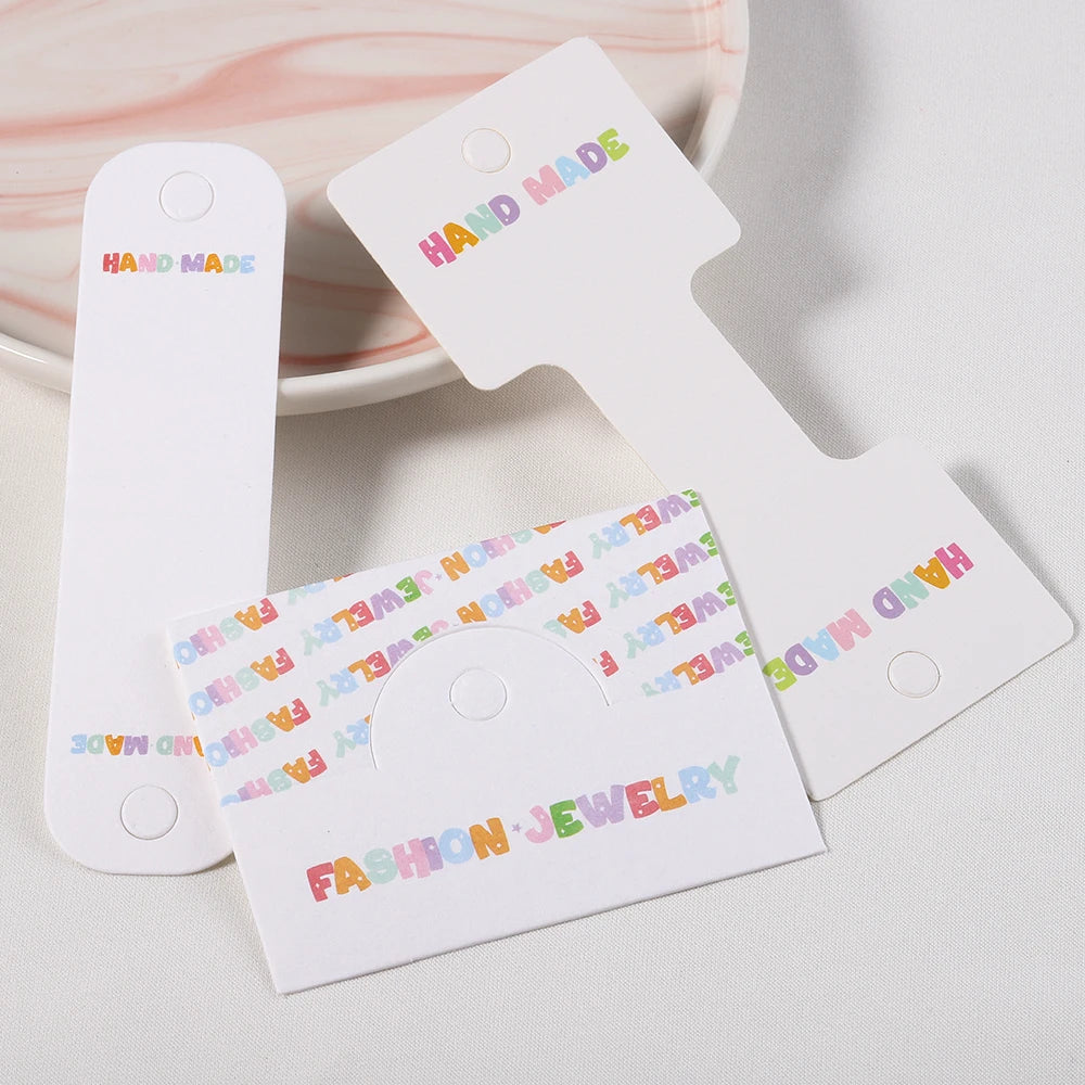 50pcs 3 Sizes Packing Paper Cards for Handmade Jewelry Necklace Bracelet Display Retail Price Tag Hair Accessories Hanging Lable