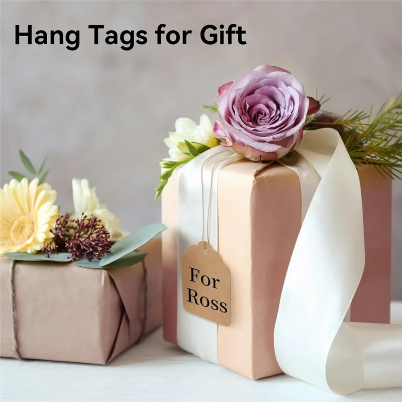 ABKJ-500Pcs Price Tags With String Attached Brown Kraft Paper Gift Bags Tags Marking Strung Tag, Easy To Use 1.4 Inch X 1.8 Inch