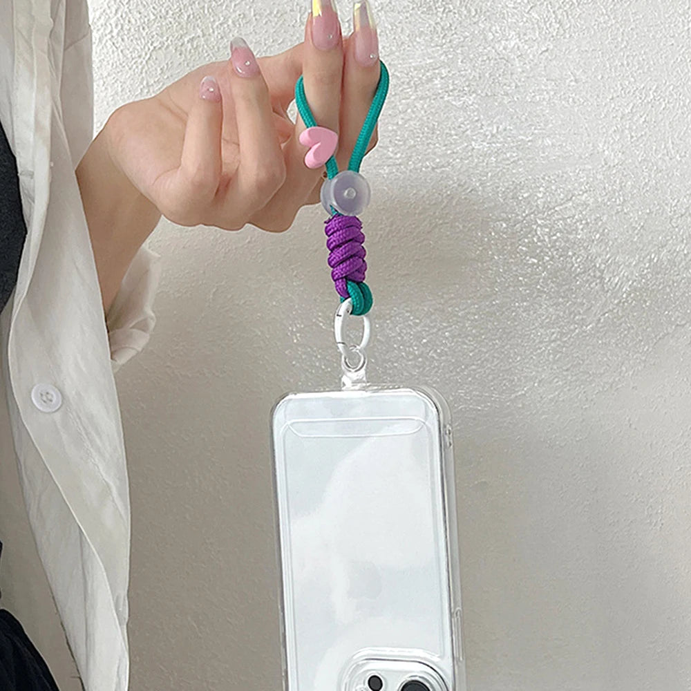 Fashion Keyring Creative Braided Lanyard Keychain For Phone Case Women Anti Lost Knot Rope Strap Car Key Chains Diy Accessories