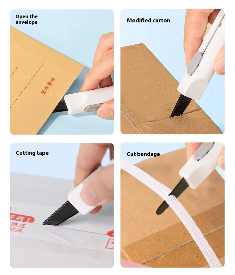 NUSIGN Magnetic Mini Box Cutter Portable Retractable Blade Paper & Letter Opener Durable ABS Material for Office & Home Use