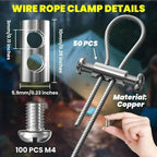 Wholesale Steel Wire Rope Clamps Double Hole Suspension Cable Clamp Cross Screw Adjustment Telescopic Lock Fastener Copper Clips