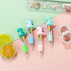 10Pcs/Lot Cute Cartoon Dinosaur Mini 4 Color Ballpoint Pen Kawaii Four Colors Pens School Office Supplies Kids Stationery Gifts
