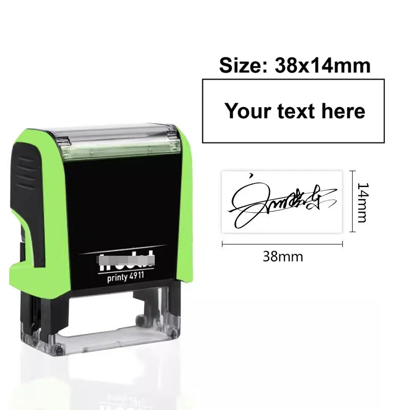 Customizable Self-Inking Rectangular Personalized Name Signature Laser Engraved Rubber Stamp