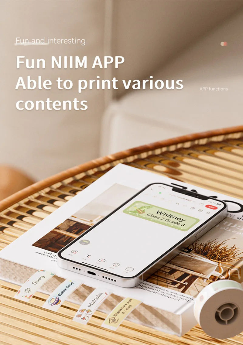 NIIMBOT D11 New Version Label Printer Mini Portable 300DPI Bluetooth Wireless Label Maker Name Tag Kitchen Sticker PrintingMaker