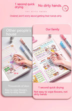 Kawaii Flowers Line Shaped Highlighter Pens, Roller Tip, Curve Liner, Marker for Writing, Journaling,Drawing Stationery, 6Pc Set