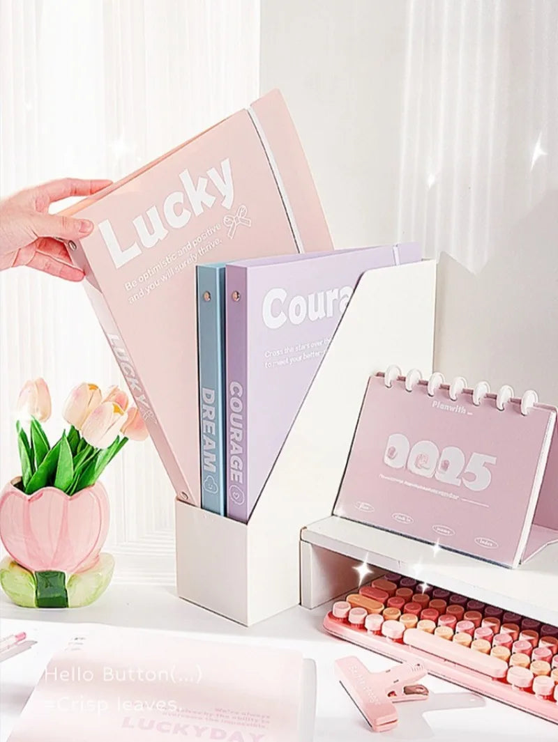 A4 Expanding File Folder with 4 Detachable Inner Pockets 3-Hole Binder for School Office Document Organizer Supplies Stationery