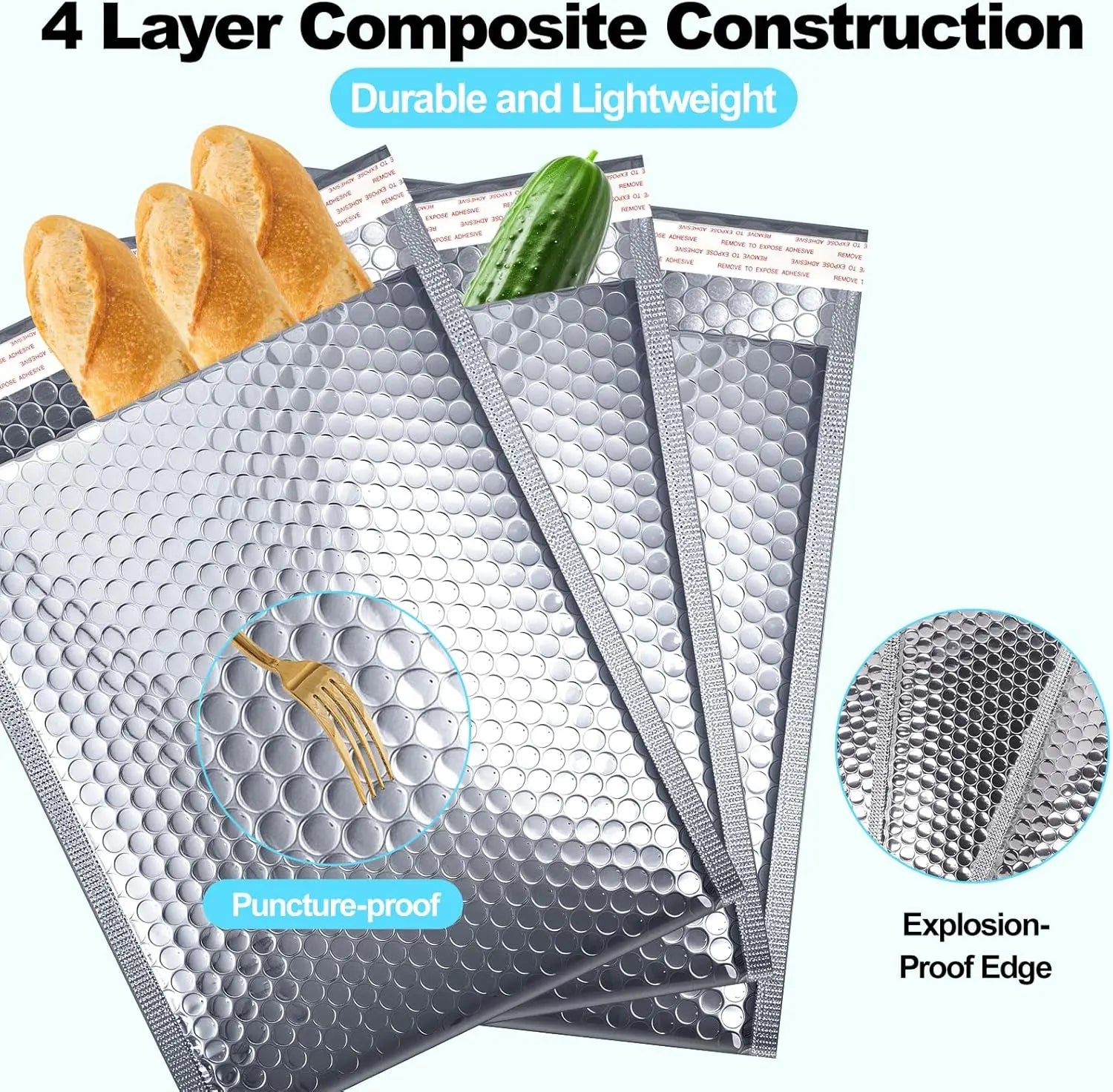 Bubble Mailers Silver Padded Mailing Envelopes Self Seal Shipping Envelopes for Packing Mailing Bubble Mailers Mailer Bags