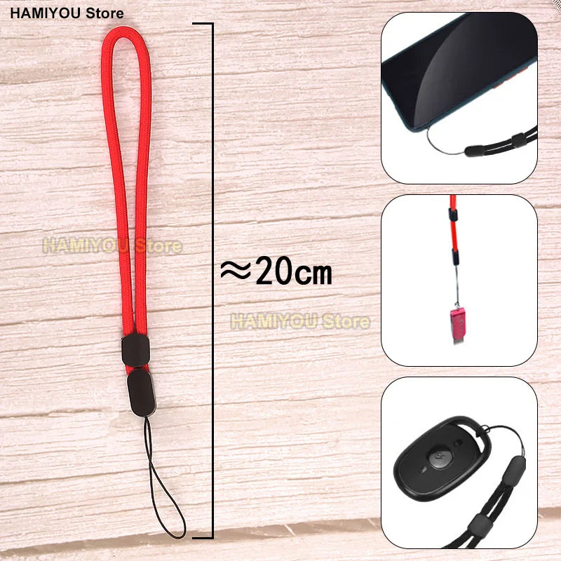 Red Adjustable Mobile Phone Strap / Color Wrist Lanyard for USB Flash Drives Keys Keychains Camera Key For Samsung XIAOMI iPhone