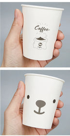 50pcs 250ml Paper Cups Natural Pulp Personalized Disposable Coffee Tea Milk Cup Drinking Accessories Camping Party Supplies종이컵