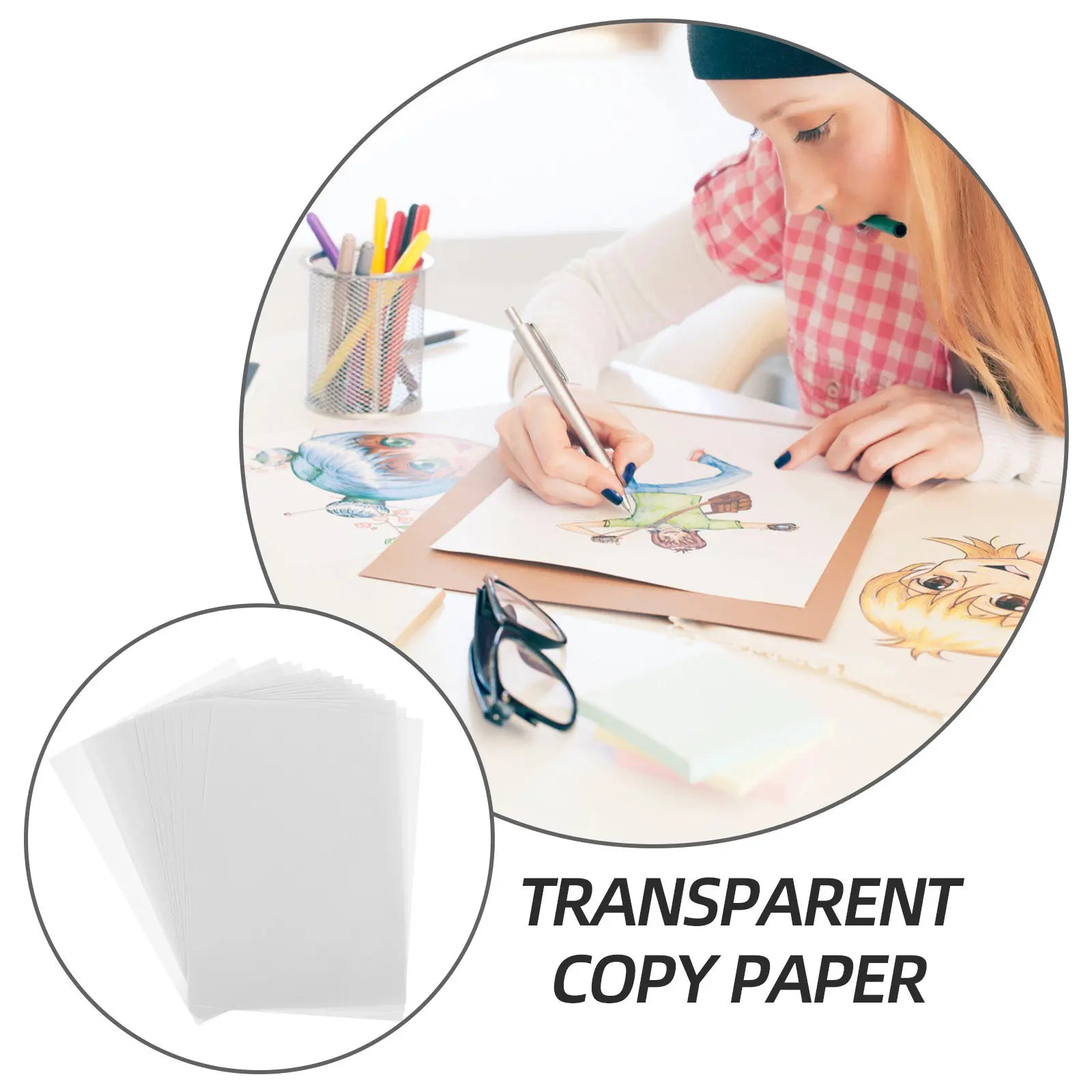 100Pcs Clear A5 Tracing Paper High Transparency Transfer Copy Sheet for Sketching Drawing Animation Drafting Graphic Art