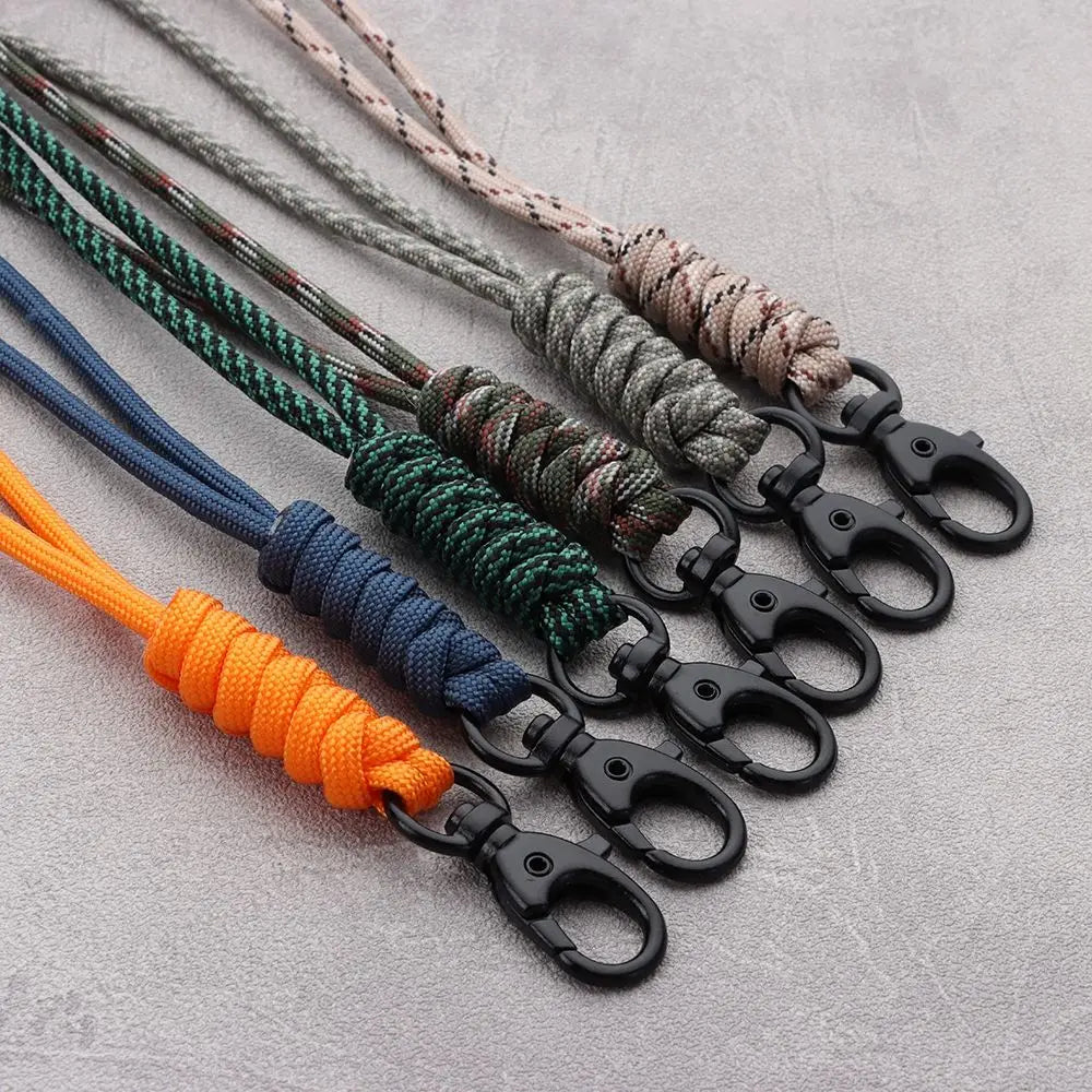 Emergency Survival Backpack High Strength Paracord Keychain Parachute Cord Lanyard Rotatable Buckle Key Ring