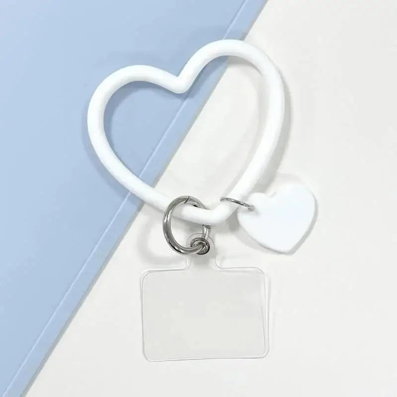 1Pc Silicone Heart Loop Cell Phone Hand XYu Wrist Strap With Key Chain Holder - Universal Mobile Straps For All Smartphones