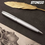 STONEGO Capless Ballpoint Pen, Simply Twist Roller Ball Pen Black Gel Ink Medium Point 1.0mm Smooth Writing Signature Pens