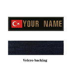 Turkish Flag Turkey 10X2.5cm Embroidery Custom Name Text Patch Stripes Badge Iron On Or  Patches