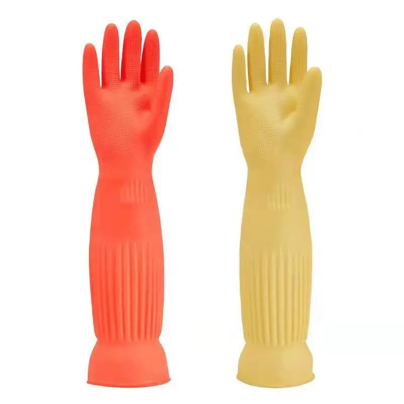 Extended Latex Dishwashing Gloves-Thickened, Tear-Resistant Household Gloves for Kitchen Cleaning,Laundry,Car Washing Labor Work