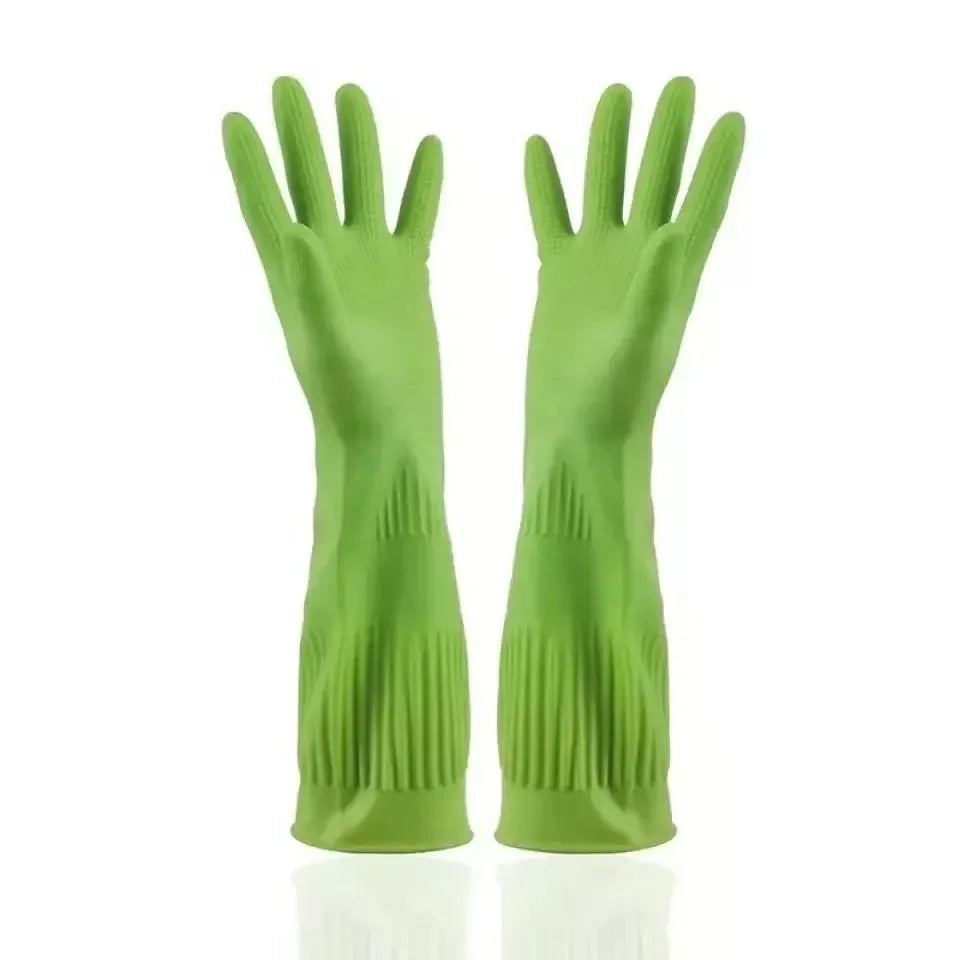 New Kitchen Cleaning Latex Dish Washing Gloves Rubber Thickened and Lengthened Household Laundry Gloves