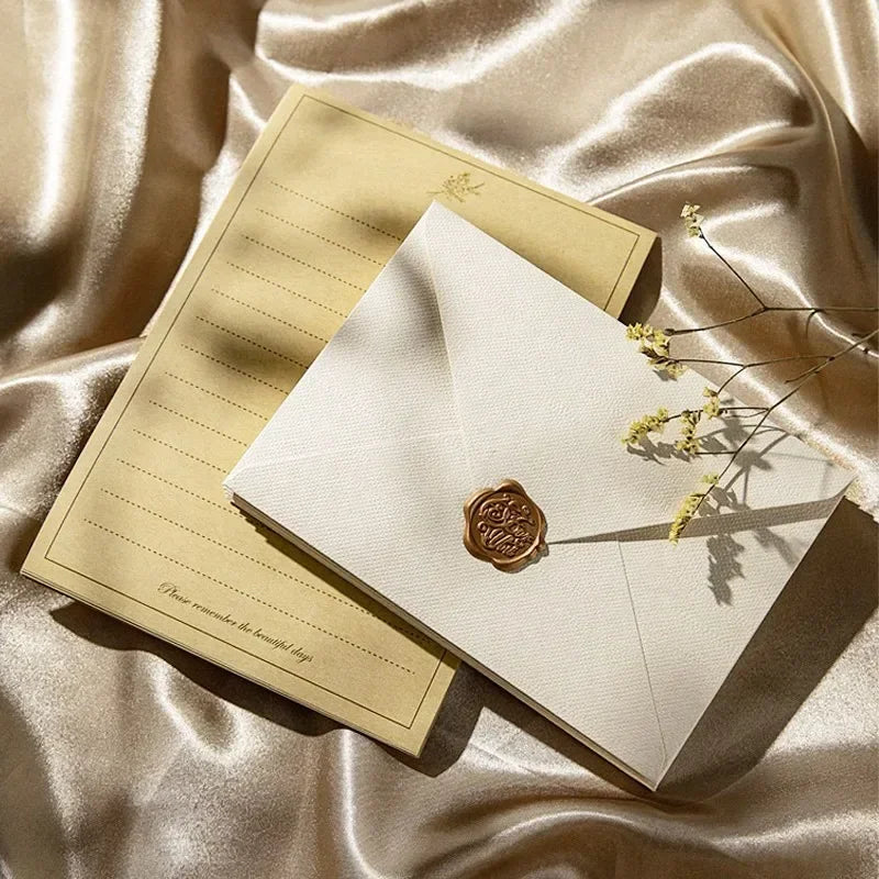 Vintage Envelopes Letter Writing Stamp Wax Seal Stickers Postcards Wedding Gift Wrap Envelopes
