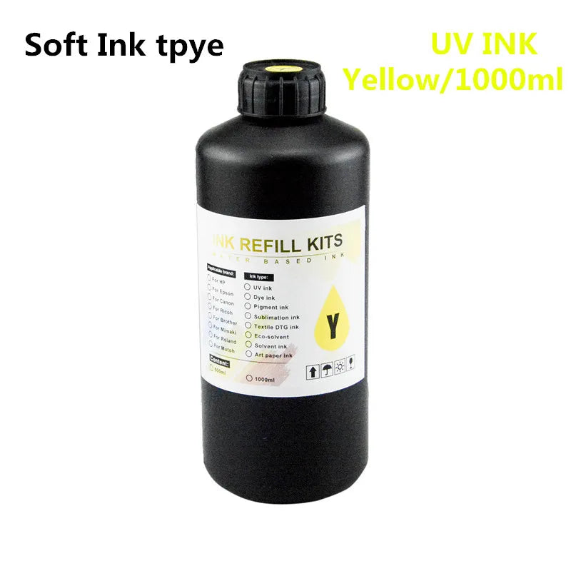 UV Hard Ink 1000ML UV Ink For Epson XP600 TX800 XP-600 L800 L805 L1800 R290 R300 1390 1400 1410 1430 DX5 DX7 DX10 UV Printer