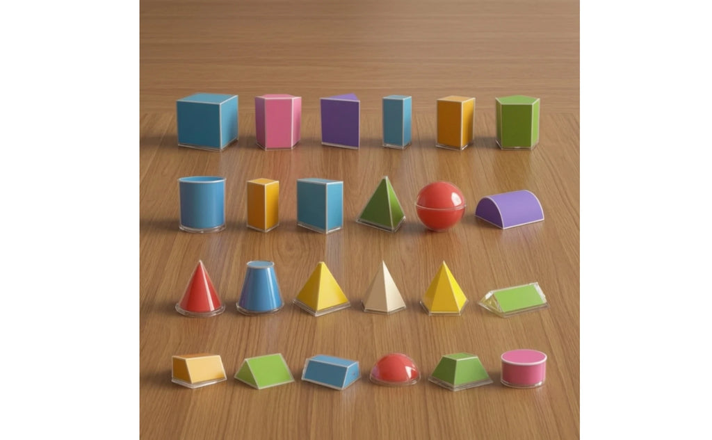 24 Pieces Geometry Teaching Model Kit Transparent Geometric Shapes with Storage Box Geometry Manipulatives Clear for Teachers