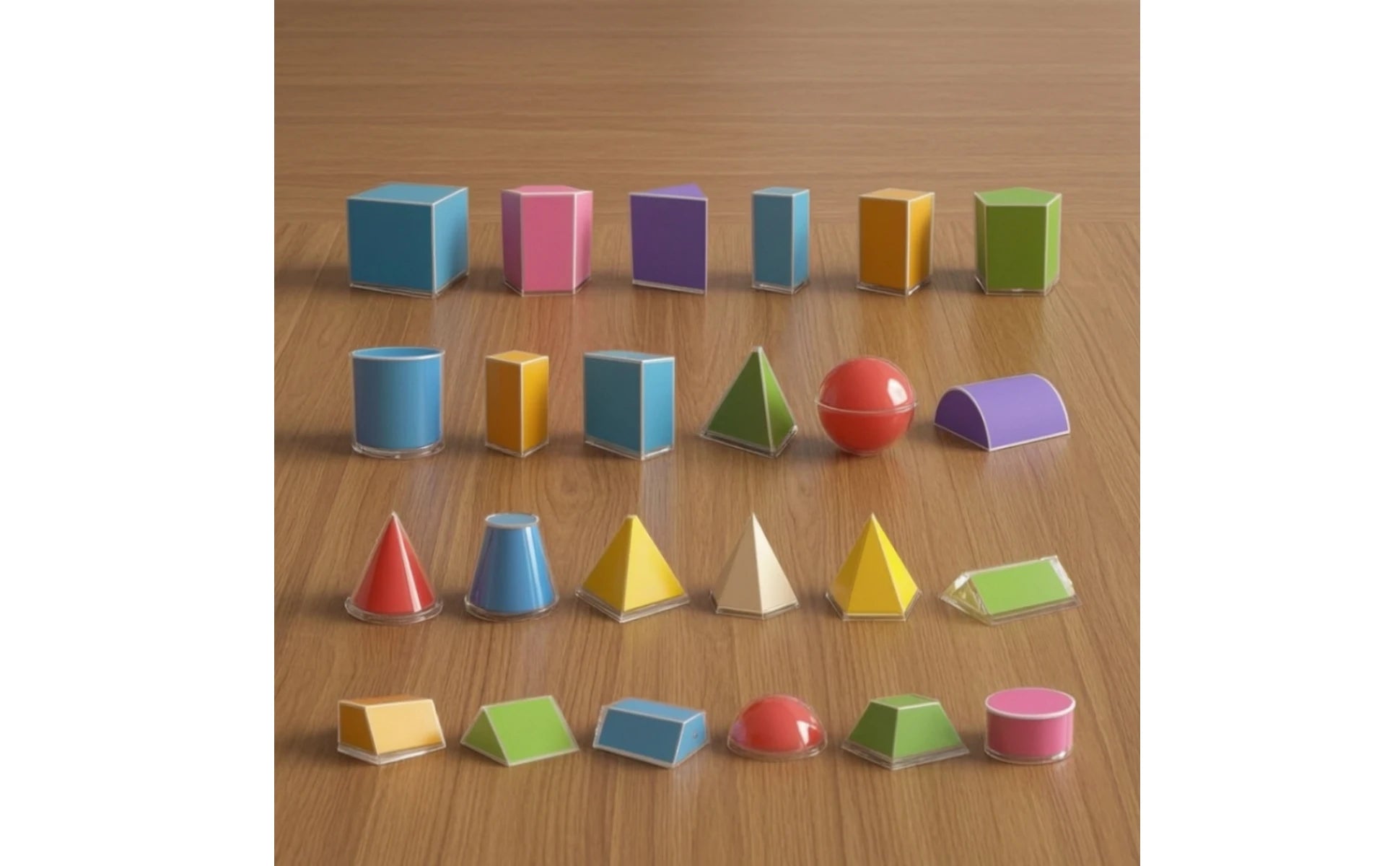 24 Pieces Geometry Teaching Model Kit Transparent Geometric Shapes with Storage Box Geometry Manipulatives Clear for Teachers