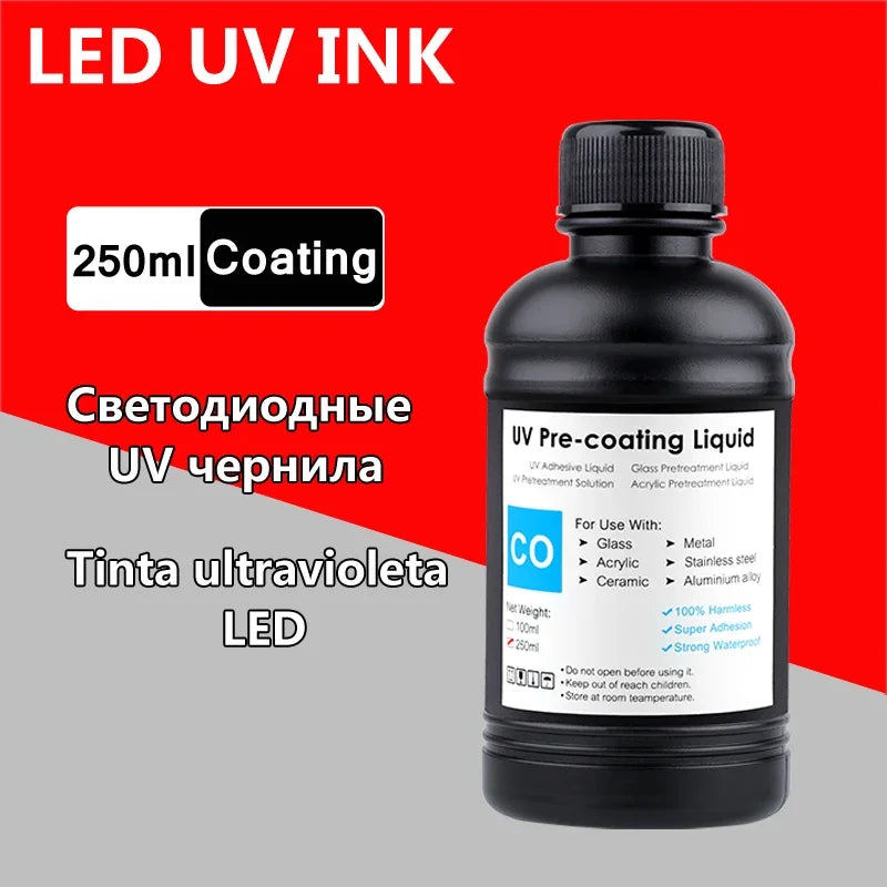 250ML Bottle LED UV Ink For Epson L800 L805 L1800 R290 R330 1390 1400 1410 UV Printer Ink UV Varnish Gloss Ink Hard INK Soft