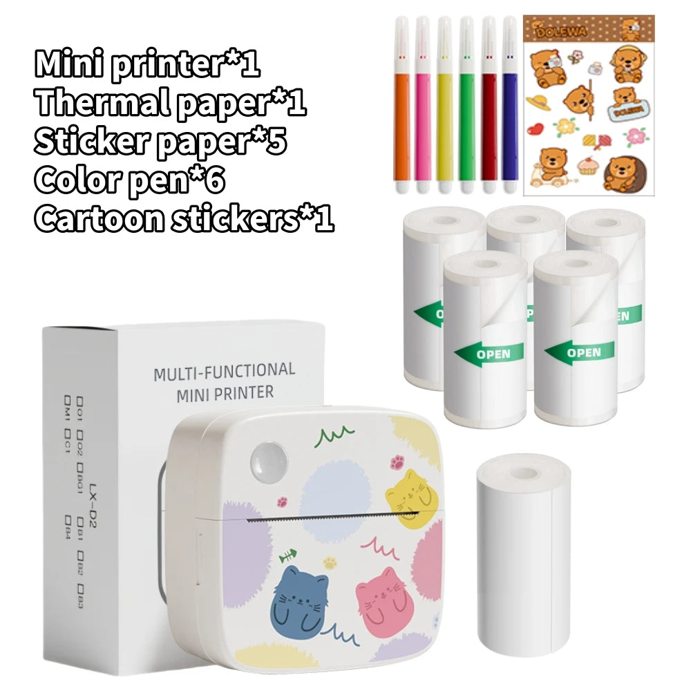 Dolewa D2 Label Maker Printer Portable Printer Thermal Paper Printer Label Sticker Paper Printer for Photo Printing