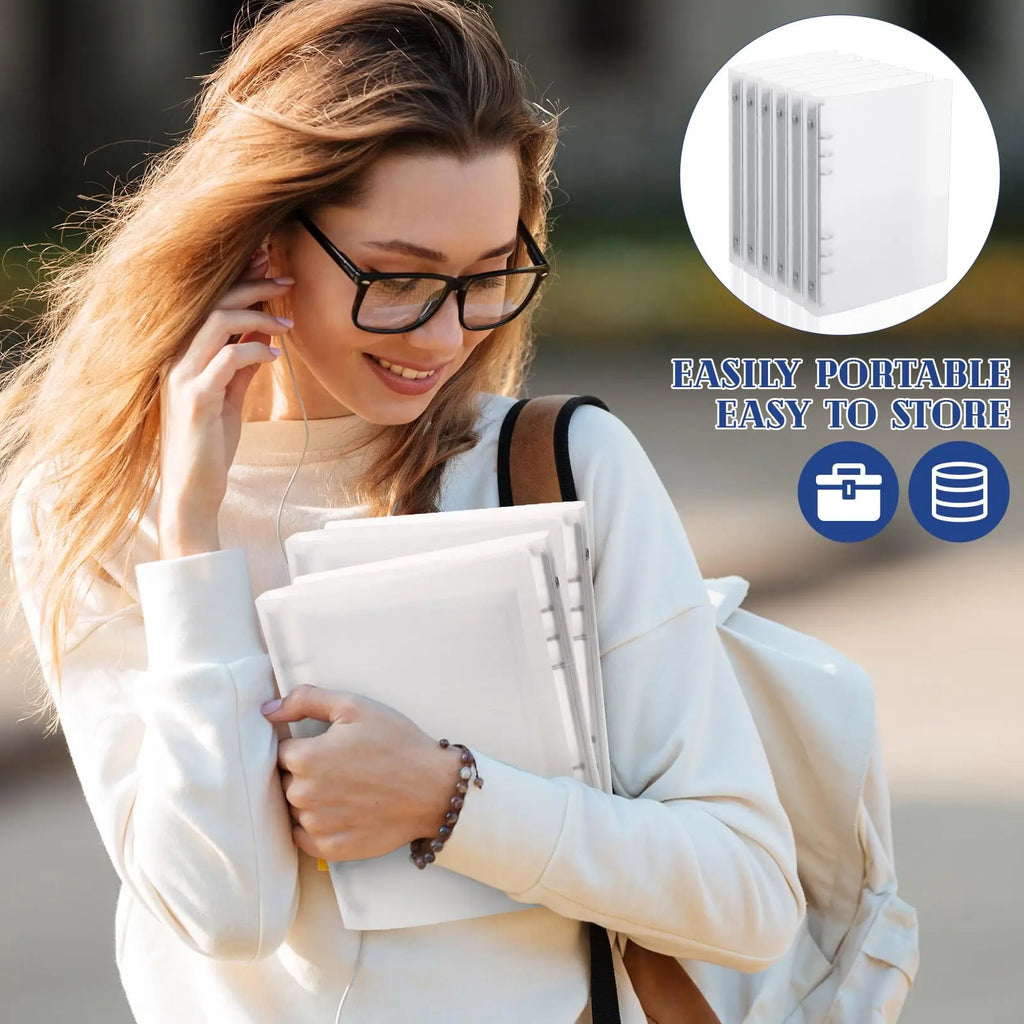 175-Page Capacity Ringed Binder, Clasp Closure Plastic Organizer Binder for Office, School, Home Supplies - PP Material