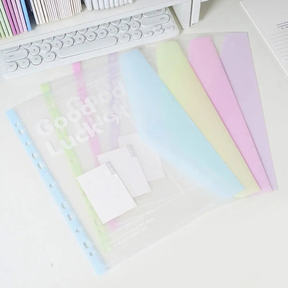 INS Style Loose Leaf A4 File Folder Transparent Detachable Data Book Students Stationery Office Storage Booklet School Office