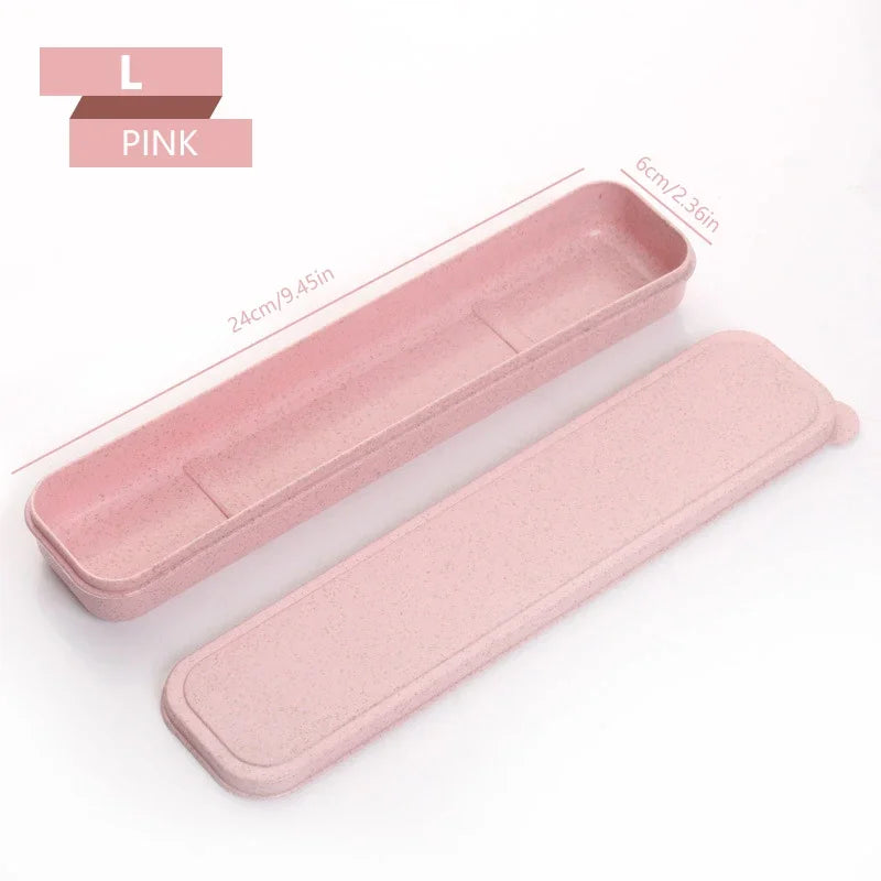 Portable Travel Tableware Eco-friendly Storage Box Case Food Grade Dinnerware Kitchen Fork Spoon Box Kid Cutlery Set Organizer