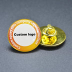 Shirley custom 100pcs  Metal Badges Lapel Pins Epoxy resin domed Printed label pins name alfileres personalizados para cuello
