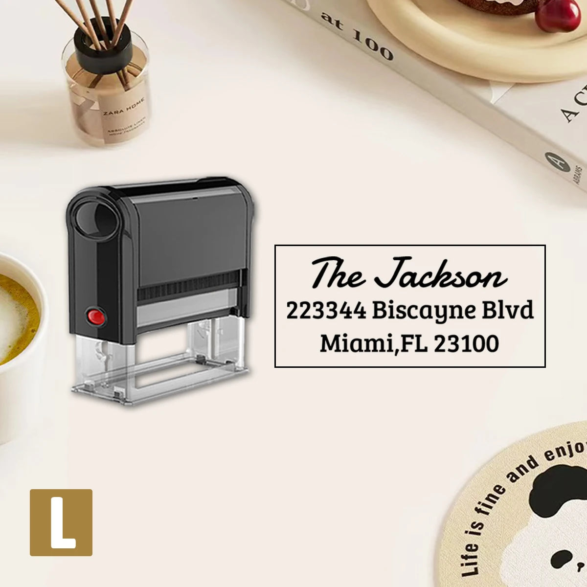 Custom Address Stamp, Return Address Stamps Self Inking Personalized, Customizable Business Stamp, Black Ink Colors, Stamper