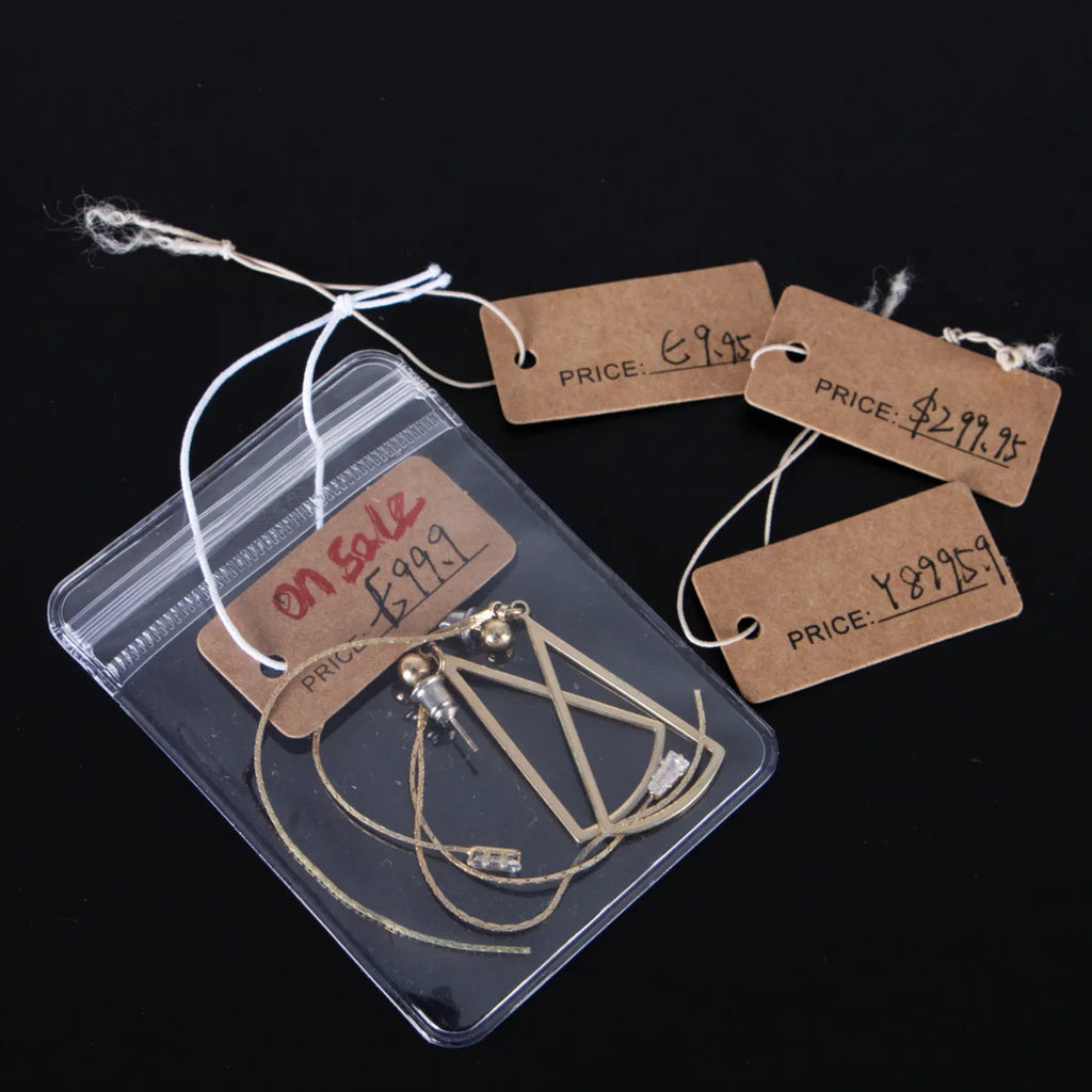 100pcs/lot Rectangle Shape White Black Brown Price Display Cards Fashion Jewelry Paper Hang Tags