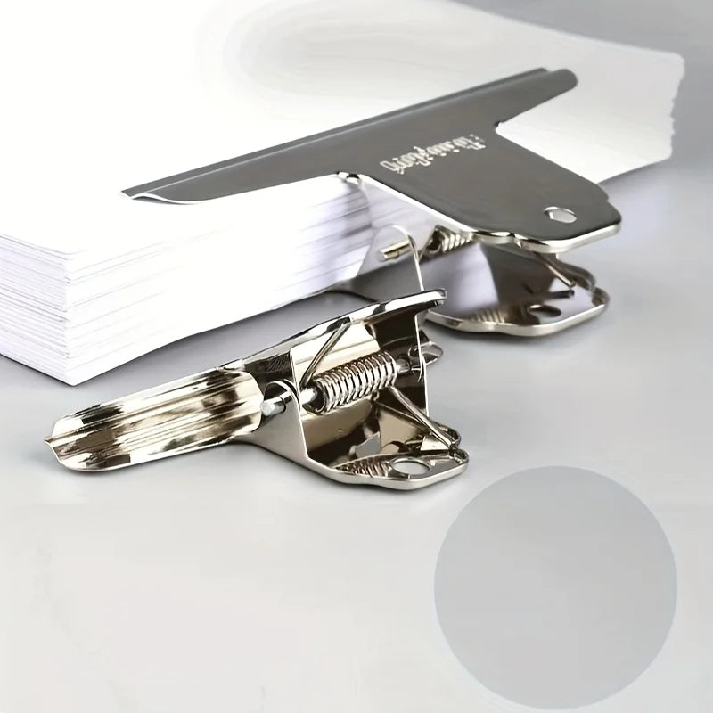 1pc Extra-Strong 4-Inch Steel Clip Folder - Thickened Mountain Design for Office Documents, Organizer for Bills and Receipts