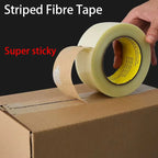 20M Striped Fiber Tape Lithium Battery Pack Insulation Wrap Fiberglass Tape Single Side Adhesive Seal Packaging Fixed