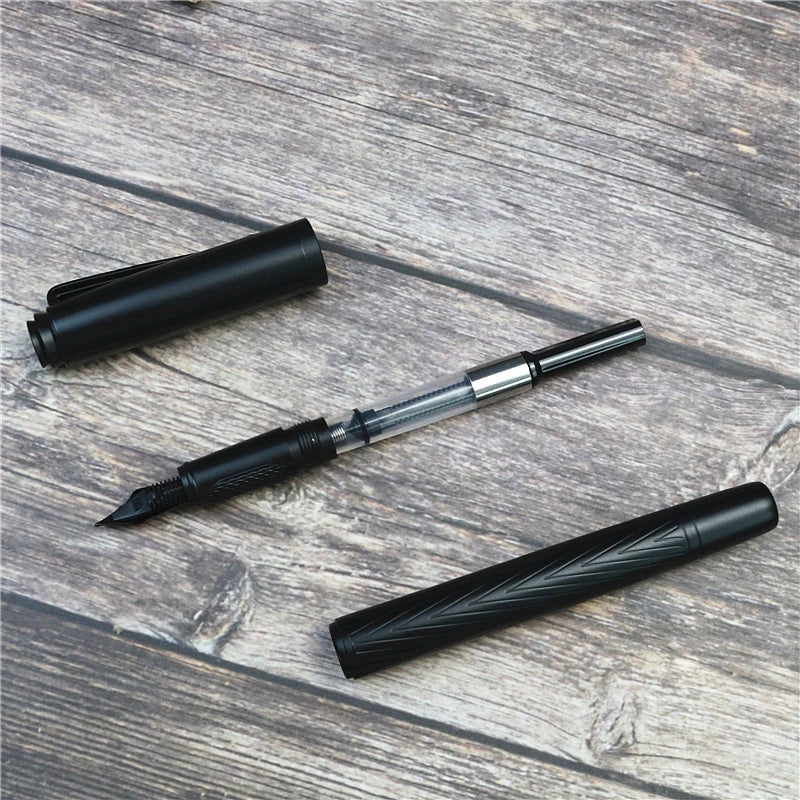 Black samurai High quality fountain pen Black Forest Excellent Titanium Nib Office School Supplies Writing Smooth Ink Pens