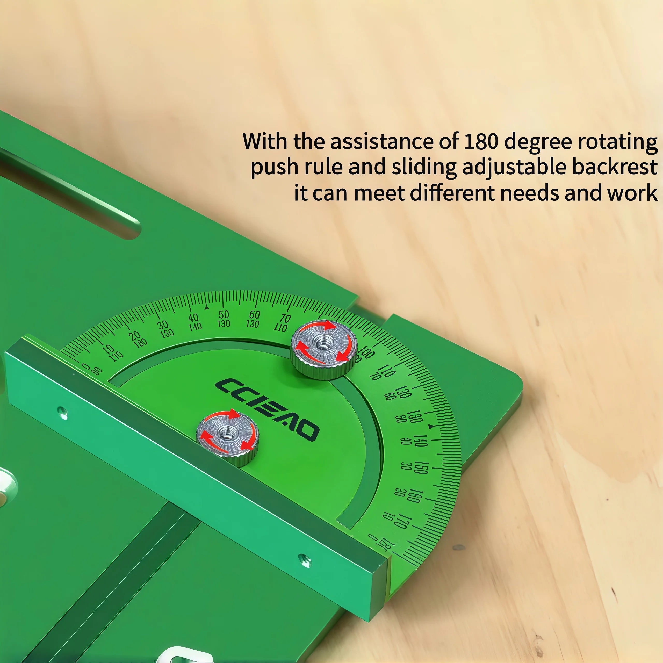 Precision Circular Table Saw Angle Push Ruler, for Aluminum Engraving & Milling Worktable Insertion Plate Woodworking Protractor