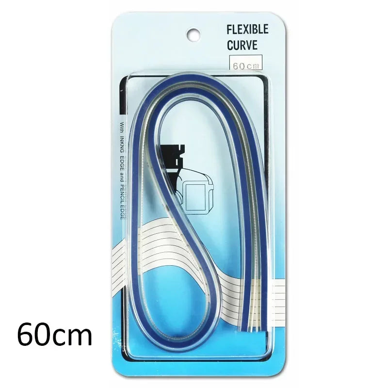 Flexible Curve Ruler Drafting Drawing Tool Serpentine Plastic Flexible Ruler School Office Supplies 30/40/50/60cm Specification