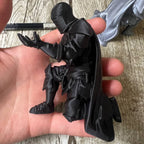 (9*7.6cm) 3D Printed Medieval Knight Pen Holder Black Silver Warrior Statue Desk Organizer Creative Office Decor Stationery Gift