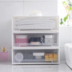 Desktop pull-out organizer jewelry storage box with stackable single-layer drawer design for bracelets and necklaces