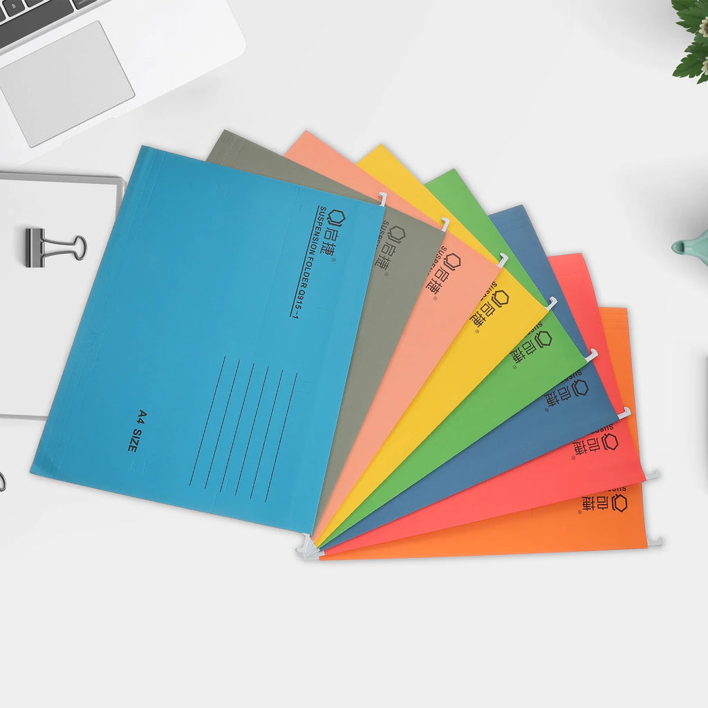 8 Pcs A4 Size Thick Paper Suspension Folders Hanging Files Office Storage ganizer Records Financial Documents Filing